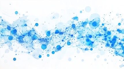Aufkleber - A digital abstract design featuring blue dots and lines, isolated on a white background.