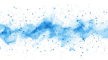 Aufkleber - A digital abstract design featuring blue dots and lines, isolated on a white background.