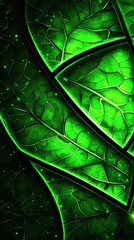 Wall Mural - Abstract Green Leaf Veins Close-up A captivating nature illustration for wallpaper or phone background