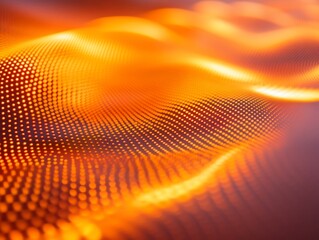Wall Mural - abstract orange wave of glowing particles.