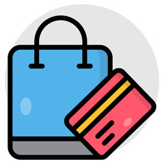 Wall Mural - Shopping card payment icon in trendy vector design