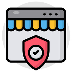 Wall Mural - Modern design icon of web security 