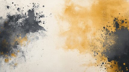 Aufkleber - An abstract watercolor background combining white, golden, and black hues with ink black street graffiti elements.