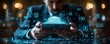 © Georgii - Man Using Smartphone with Virtual Banking Applications and Digital Graphics