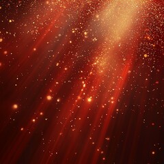 Wall Mural - Red and gold glittering light rays background.