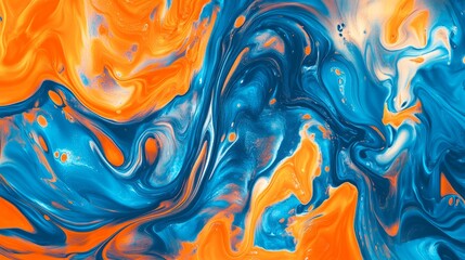 glowing fractal swirls, vibrant orange and blue hues, abstract cosmic patterns, futuristic and dynam