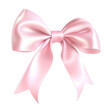 © jannik27s - Pink bow, pink ribbon, shiny satin fabric, realistic style, white background