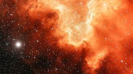 a celestial illustration showing vibrant nebulae and scattered star clusters