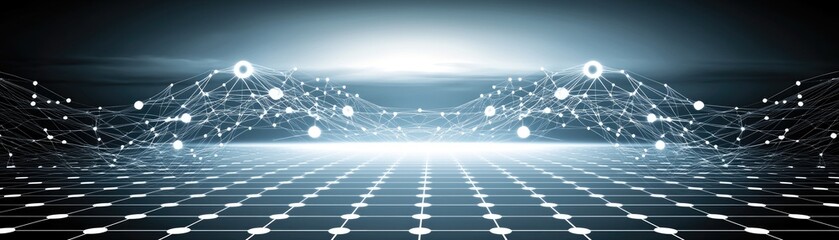 Abstract network on a grid background for web design or presentations