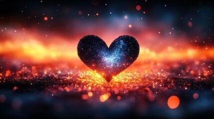Wall Mural - heart of fire in cosmic dust
