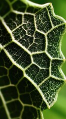 Wall Mural - Close-up of green leaf veins showing a cellular structure. Great for science, biology or botanical use