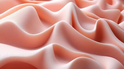 Wall Mural - peach-colored fabric waves abstract background texture