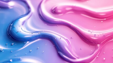 Wall Mural - pink and blue liquid swirls, glossy texture background