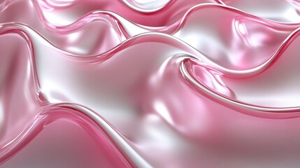 Wall Mural - Pink liquid waves abstract digital background