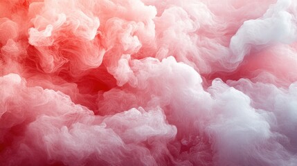 Wall Mural - Red and white ink swirling in water, abstract background