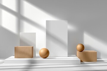 Aufkleber - A white box with a brown ball and a brown box with a brown ball