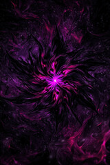 Wall Mural - Dynamic Abstract Swirling Design with Purple and Black Colors in Cosmic Background