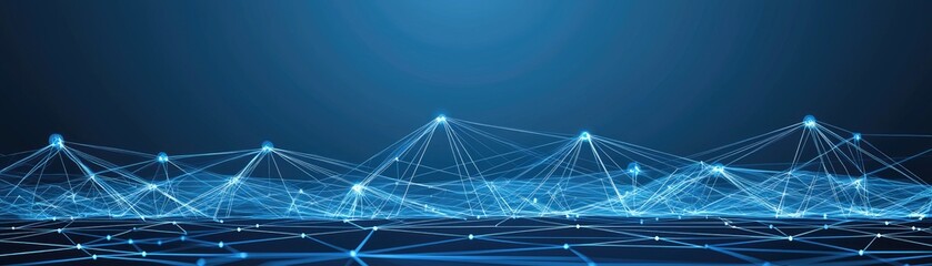 Abstract network landscape. Technology background