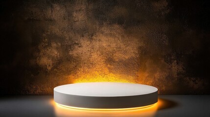 Aufkleber - A white pedestal with a yellow light shining on it