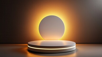 Aufkleber - A white pedestal with a lighted circle on top of it