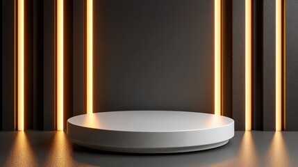 Aufkleber - A white pedestal with a black background and a yellow line
