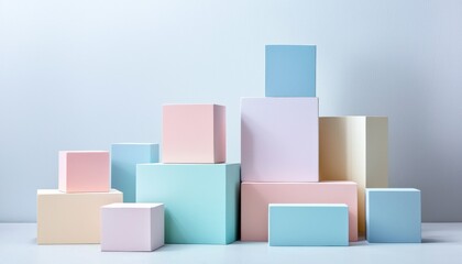 Aufkleber - A stack of colorful boxes arranged in a pyramid shape