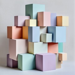 Aufkleber - A stack of colorful blocks arranged in a pyramid shape
