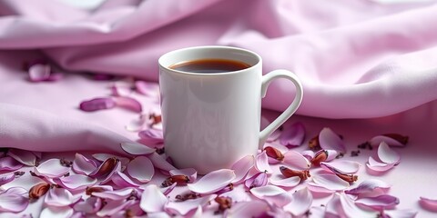 Coding Mug with Petals, Soft Lilac & Brown, Cashmere Drape