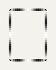 Wall Mural - Simple outline frame. Cute vertical frame with editable strokes in vintage style. Thin border with double stroke. Design element for poster edges. Linear vector illustration isolated on background
