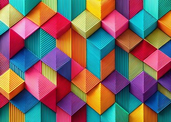 Wall Mural - Abstract Geometric Line Art Pattern Overlapping Shapes Background Texture