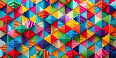 Wall Mural - abstract geometric patchwork poster design - minimalist background texture