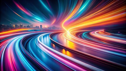 Wall Mural - abstract long exposure minimalist art background - swirling light painting texture