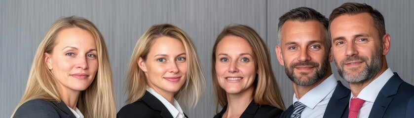 Poster - Group of professionals dressed in suits working together to achieve common goals in a corporate setting