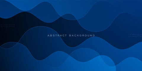Wall Mural - abstract dark blue wave trendy 3d background. overlap wave layer pattern design. eps10 vector
