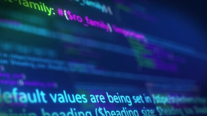 Program code scrolling on a computer screen
