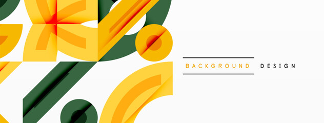 Leinwandbilder - Abstract geometric background with shapes, featuring circular and rounded elements. Bold contrast, smooth gradients, dynamic composition, futuristic style