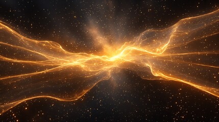 Aufkleber - Stunning cosmic explosion with golden energy swirling in the universe creating a magical atmosphere : Generative AI