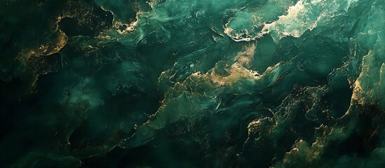 Leinwandbilder - Abstract closeup of deep ocean water with textured waves and rich green tones for artistic backgrounds : Generative AI