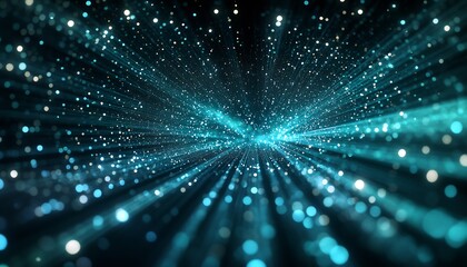Aufkleber - Spectacular visual of vibrant particles streaming in a cosmic space of colors and light : Generative AI