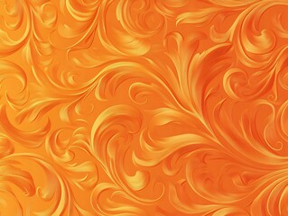Fototapete - Elegant orange swirling pattern design with graceful curves and smooth texture for background decoration : Generative AI