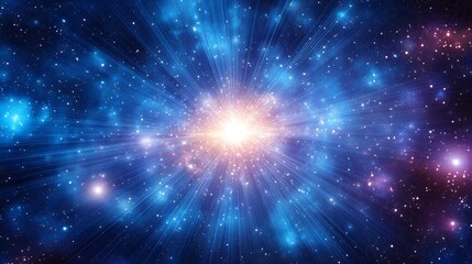 Aufkleber - Stunning Cosmic Burst of Light and Colorful Stars Representing the Beauty of the Universe in a Captivating Space Scene : Generative AI