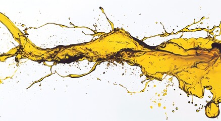 Aufkleber - Dynamic splash of yellow liquid on a clean background showcasing the beauty of movement and fluidity : Generative AI