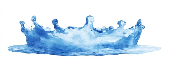 Aufkleber - Beautiful high resolution image of blue water splash on clean white backdrop demonstrating fluid motion and elegance : Generative AI