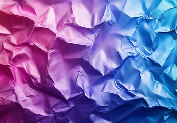 Fototapete - Textured abstract background featuring crumpled paper in beautiful shades of blue and pink creating a soft aesthetic : Generative AI