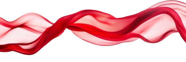 Leinwandbilder - Dynamic waves of red silk fabric gracefully swirling against a bright and clean background for eyecatching designs : Generative AI