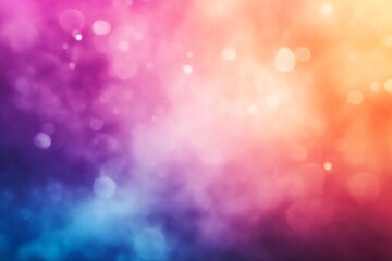 Poster - Bright bokeh abstract background featuring vibrant hues of purple orange and blue for artistic flair : Generative AI