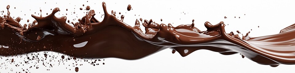 Aufkleber - Rich and creamy splash of chocolate captured in motion creating a beautiful flowing design : Generative AI