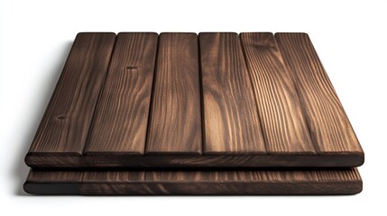 Poster - Elegant Stacked Wooden Planks with Rich Grain Perfect for Home Decor : Generative AI