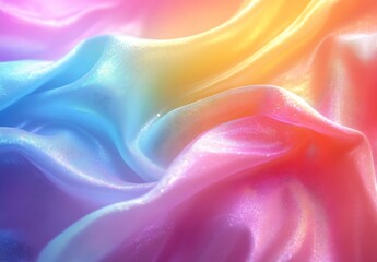 Leinwandbilder - Radiant silky textiles with bright hues blending harmoniously to create an enchanting visual delight : Generative AI