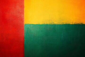 Aufkleber - Abstract color block painting featuring vibrant red yellow and green sections for art enthusiasts : Generative AI
